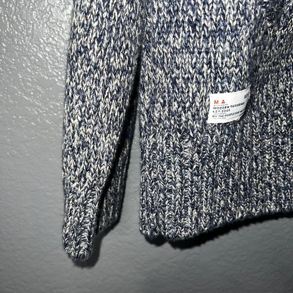 Marshall Artist Gray Knit Zip Sweater Men’s Large Modern Tailoring Cardigan - Picture 6 of 10